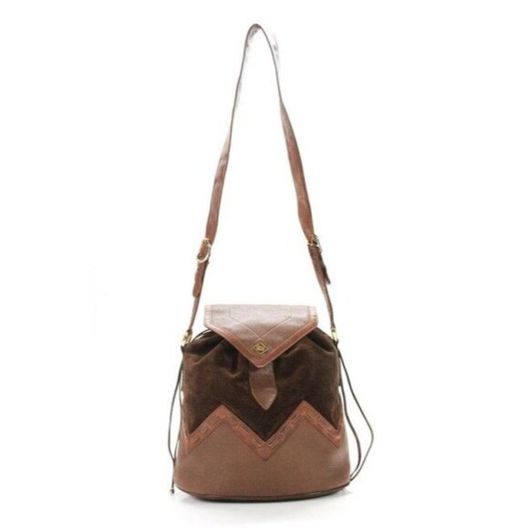 Gucci Bucket Bag Early Diamante Line Drawstring Toffee and Dark Brown Leather - Picture 1 of 10